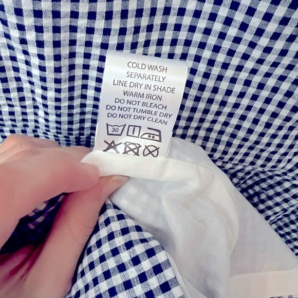 Liz Alig Cotton Blue Check “June” Dress Size M - Picture 5 of 6